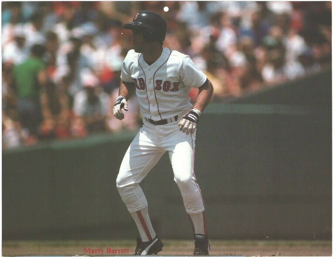 Boston Red Sox Marty Barrett Leading From Base 1987 Pinup Photo