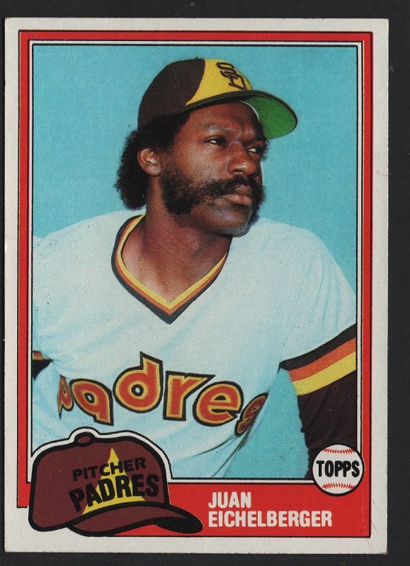 San Diego Padres Juan Eichelberger 1981 Topps Baseball Card #478 nr mt