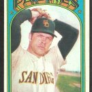 San Diego Padres Dick Kelley 1972 Topps Baseball Card # 412
