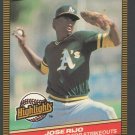 Oakland Athletics Jose Rio 1986 Donruss Highlights 2 Milestone for Strikeouts nm
