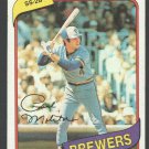 Milwaukee Brewers Paul Molitor 1980 Topps Baseball Card #406 nr mt