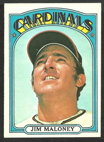 St Louis Cardinals Jim Maloney 1972 Topps Baseball Card #645