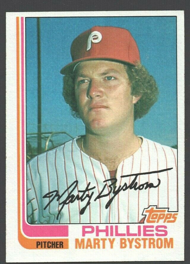 Philadelphia Phillies Marty Bystrom 1982 Topps Baseball Card 416 nr mt