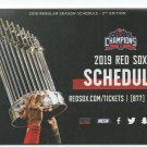 2019 Boston Red Sox Pocket Schedule 2nd Edition Dunkin Donuts