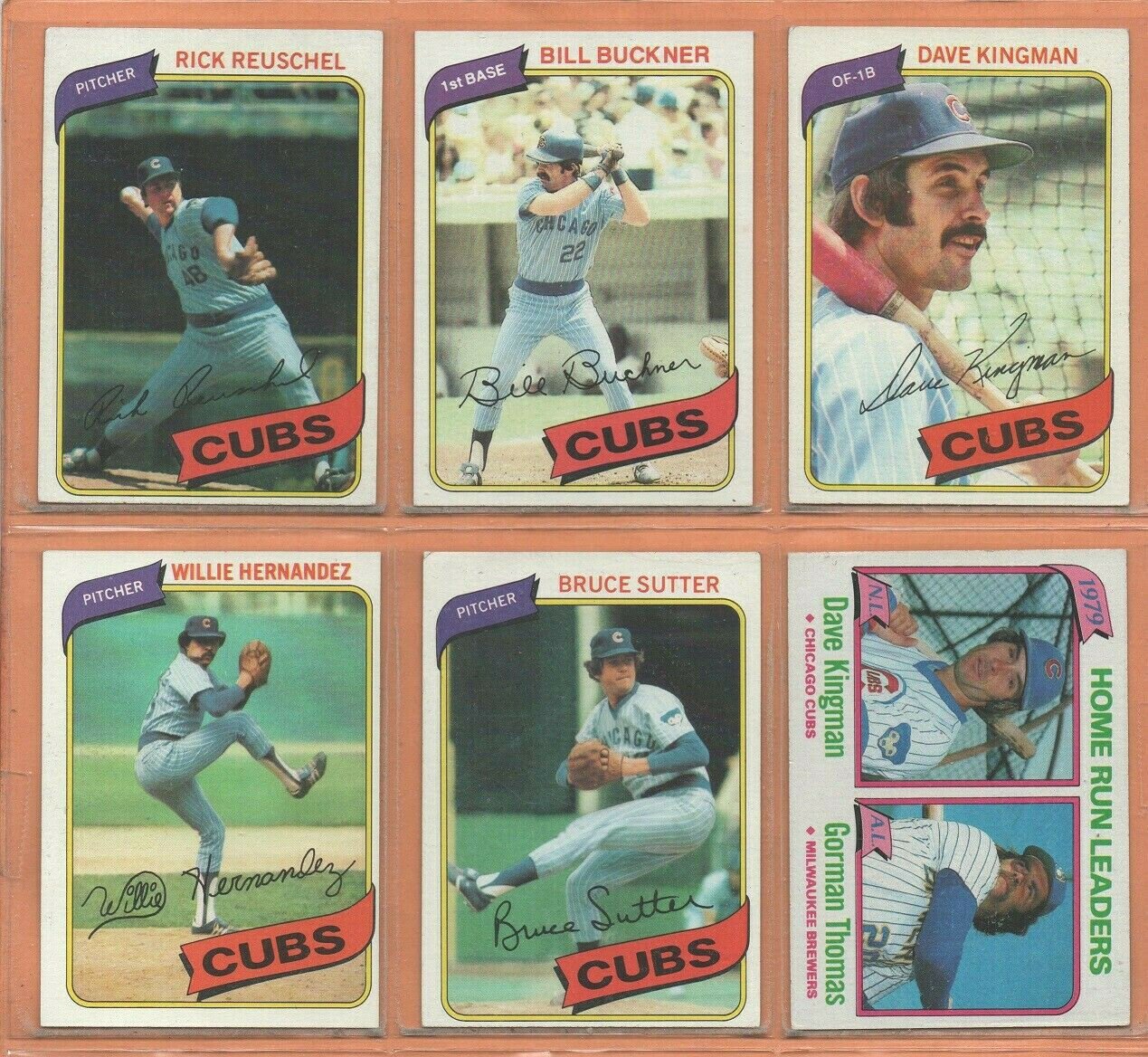 1980 1981 1982 Topps Chicago Cubs Team Lot Bill Buckner Dave Kingman Rick Reuschel Bruce Sutter
