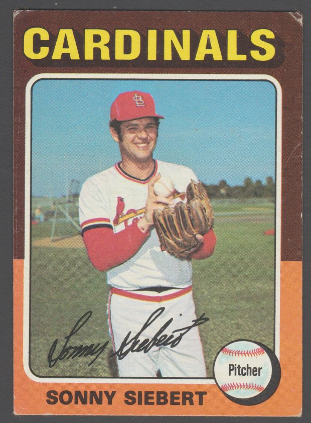 St Louis Cardinals Sonny Siebert 1975 Topps Baseball Card #328 vg+