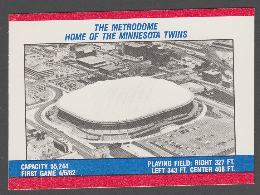 1988 Fleer Sticker Card Minnesota Twins Metrodome Oakland Athletics Houston Astros Stickers