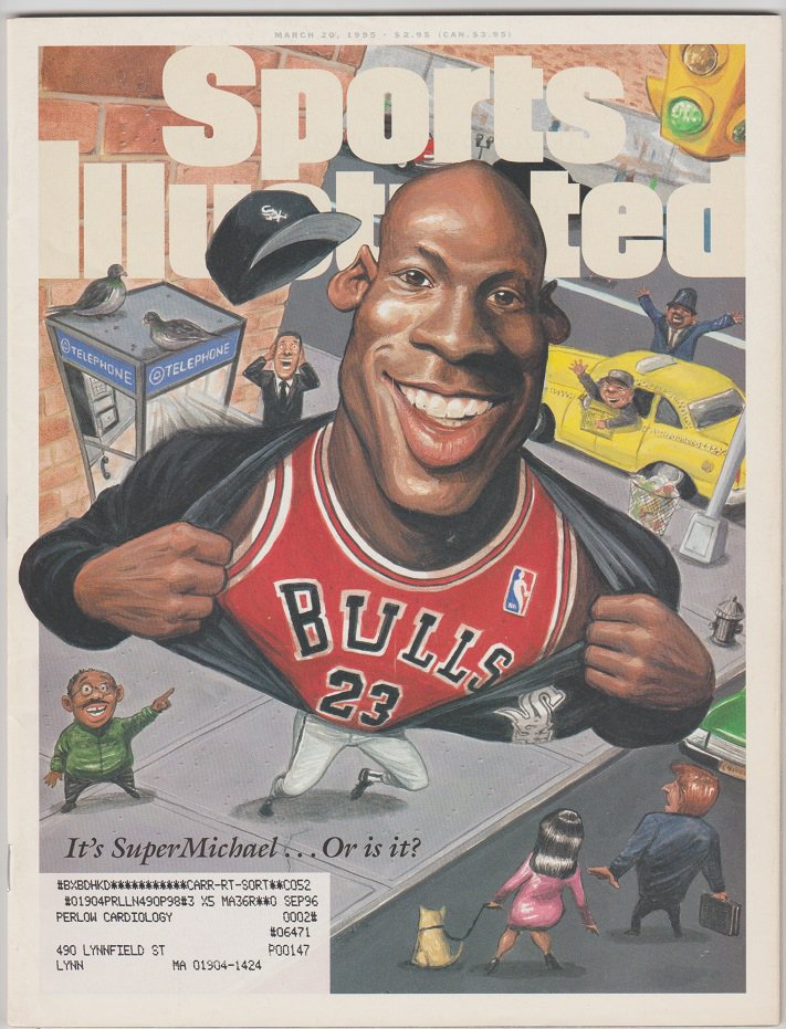 1995 Sports Illustrated Chicago Bulls Michael Jordan Boston Celtics Reggie Lewis New York Giants