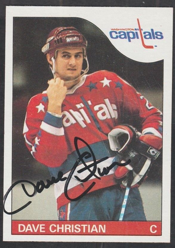 Washington Capitals Dave Christian Autograph Signed 1985 Topps Hockey Card 99