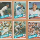1985 Topps Los Angeles Dodgers Team Lot 16 Fernando Valenzuela Mike Scioscia Tom LaSorda Bob Welch