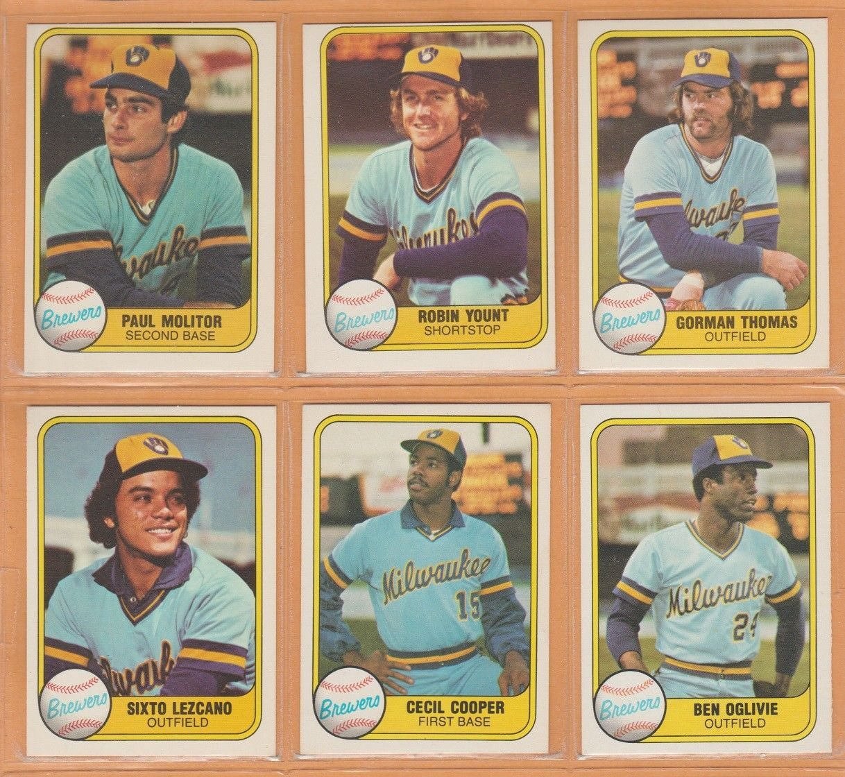 1981 Fleer Milwaukee Brewers Team Set 23 Robin Yount Paul Molitor Gorman Thomas Sal Bando