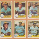 1981 Fleer Milwaukee Brewers Team Set 23 Robin Yount Paul Molitor Gorman Thomas Sal Bando
