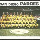 San Diego Padres Team Card 1973 Topps 316