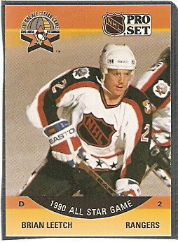 New York Rangers Brian Leetch All Star 1990 Pro Set # 373 nr mt