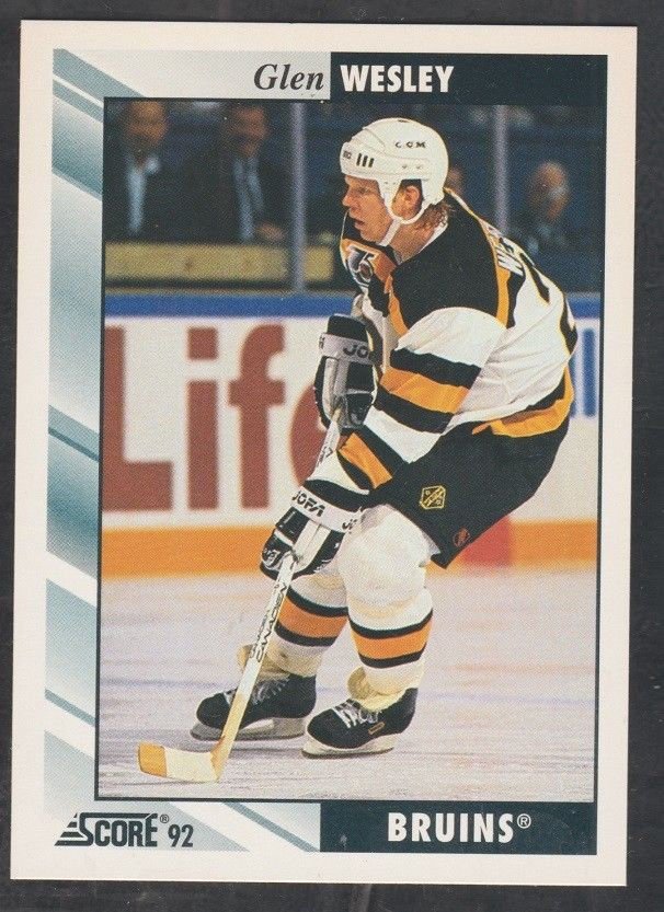 Boston Bruins Glen Wesley 1992 Score Hockey Card 230 nr mt