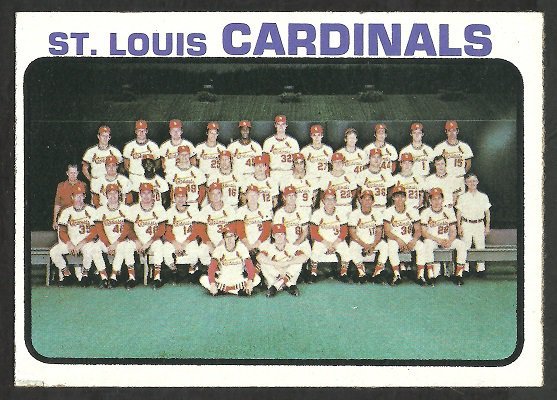 ST LOUIS CARDINALS TEAM CARD 1973 TOPPS # 219 VG