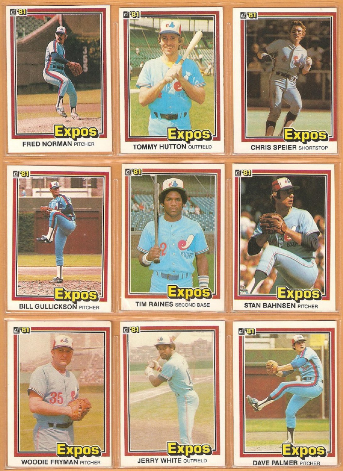1981 1982 1983 Donruss Montreal Expos Team Lot 26 Tim Raines RC Andre Dawson Larry Parrish