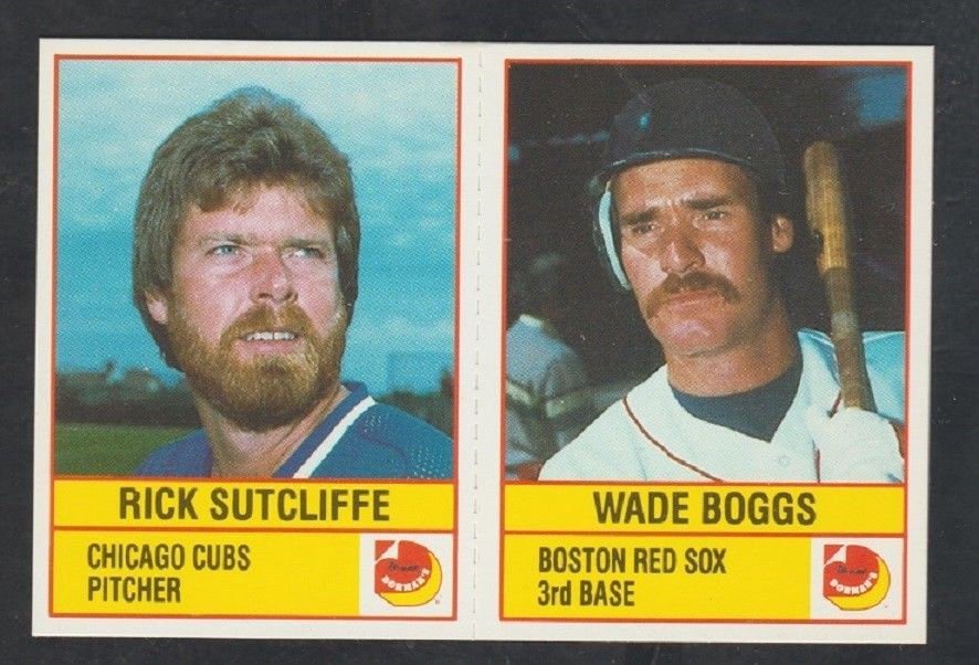 Boston Red Sox Wade Boggs Chicago Cubs Rick Sutcliffe 1986 Dormans Cheese Panel