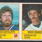 Boston Red Sox Wade Boggs Chicago Cubs Rick Sutcliffe 1986 Dormans Cheese Panel