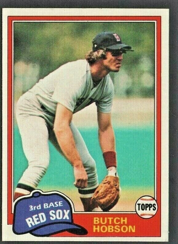 Boston Red Sox Butch Hobson 1981 Topps Baseball Card 595 nr mt