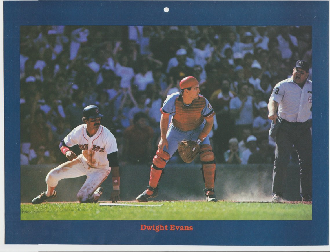 Boston Red Sox Dwight Evans 1985 Pinup Photo vs Minnesota Twins 8x10