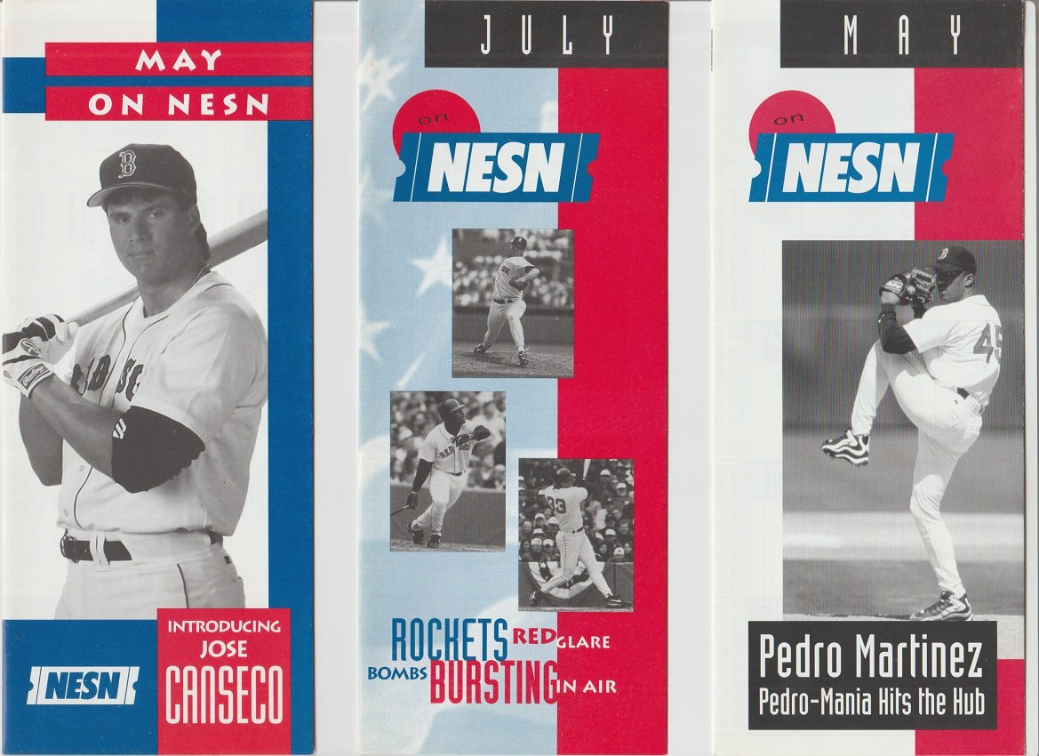 7 Boston Red Sox Schedule Brochures Roger Clemens Pedro Martinez Jose Canseco Garciaparra Mo Vaughn