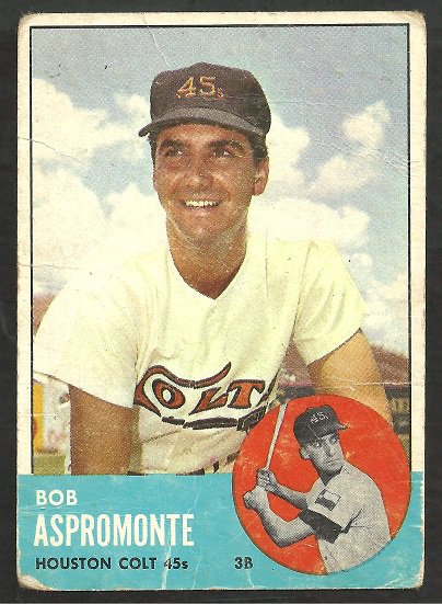 HOUSTON COLT 45s ASTROS BOB ASPROMONTE 1963 TOPPS # 45 good