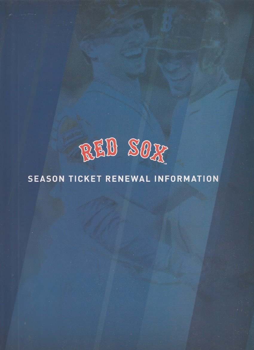 2016 Boston Red Sox Season Ticket Renewal Folio