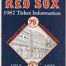 Boston Red Sox 1987 Ticket Information Brochure Roger Clemens Bill Buckner Logo Envelope