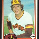 San Diego Padres Rick Wise 1981 Topps Baseball Card 616 nr mt