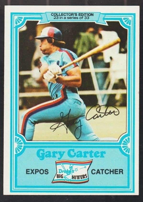 Montreal Expos Gary Carter 1981 Drakes Big Hitters Baseball Card 23 nr mt