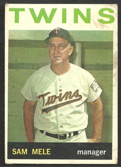 MINNESOTA TWINS SAM MELE 1964 TOPPS # 54 good