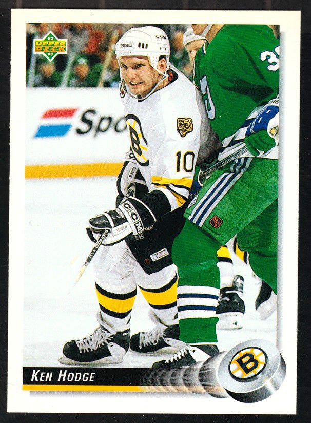 Boston Bruins Ken Hodge 1992 Upper Deck Hockey Card 254