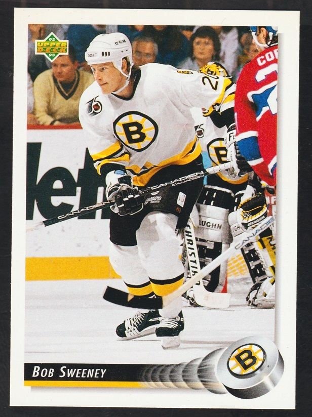 Boston Bruins Bob Sweeney 1992 Upper Deck Hockey Card 47 nr mt