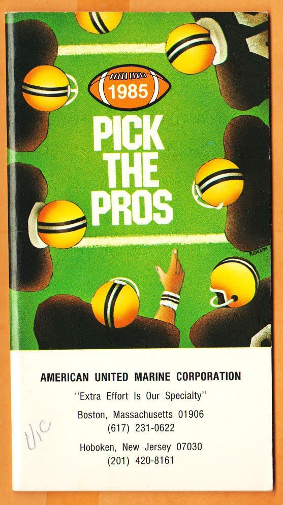 1985 NFL Schedule Pick the Pros Booklet National Football League
