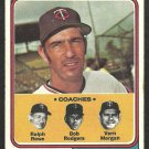 MINNESOTA TWINS FRANK QUILICI & COACHES 1974 TOPPS # 447 VG