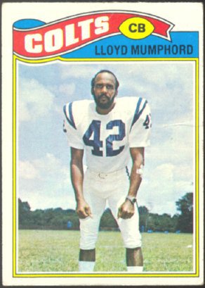 BALTIMORE COLTS LLOYD MUMPHORD 1977 TOPPS # 153 VG