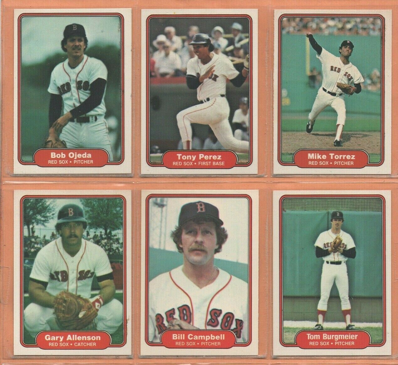 1982 Fleer Boston Red Sox Team Lot 14 diff Tony Perez Bob Ojeda RC Mike Torrez
