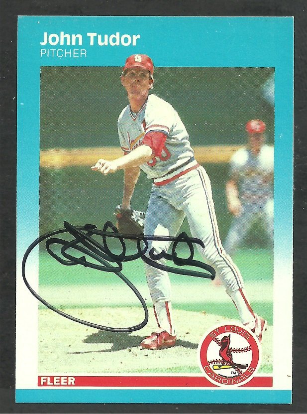 St Louis Cardinals John Tudor Autograph Signed 1987 Fleer Baseball Card 310