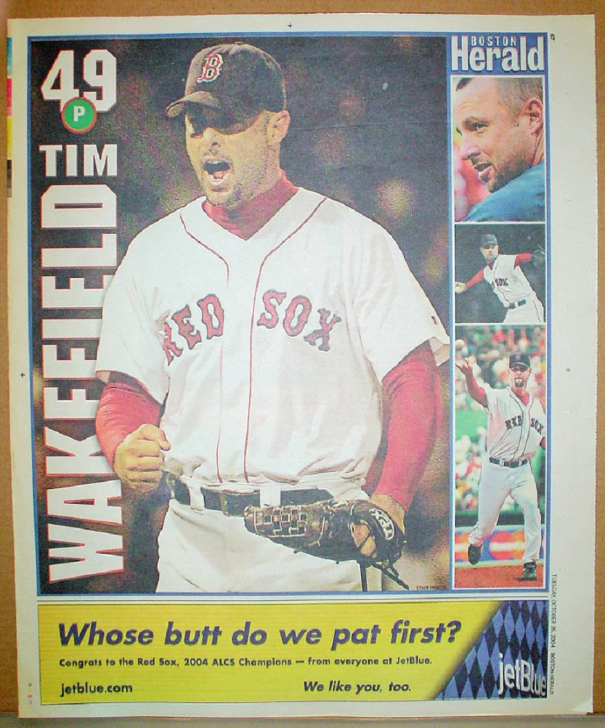 Boston Red Sox Tim Wakefield 2004 Newspaper Poster
