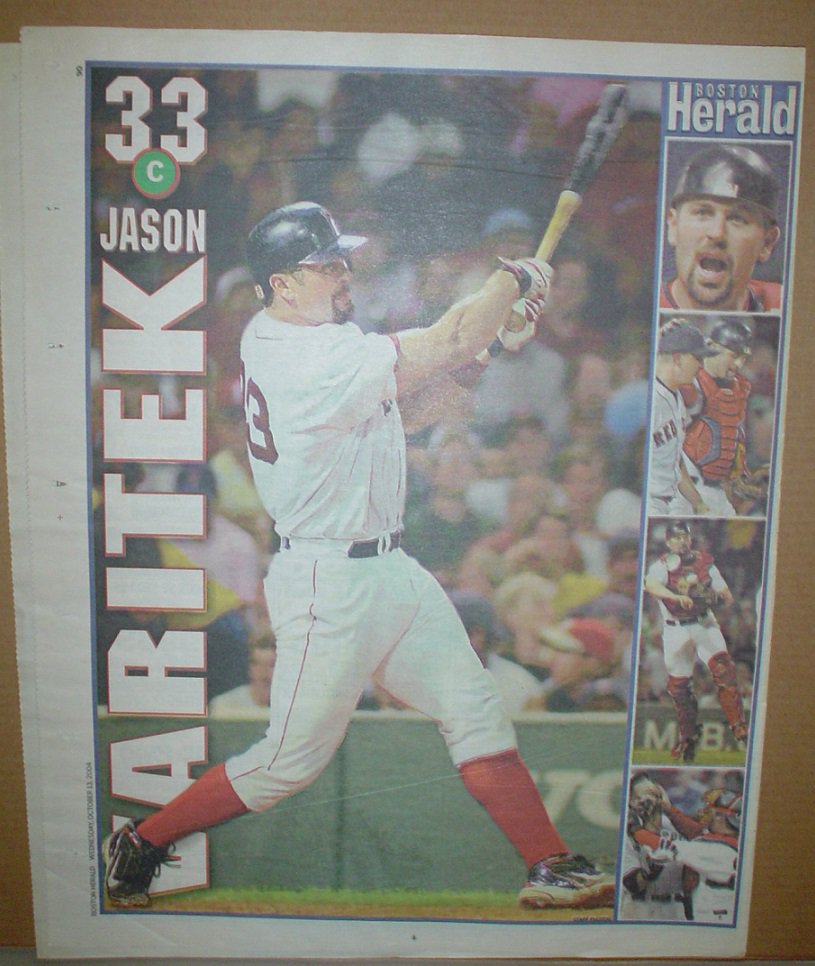 Boston Red Sox Jason Varitek 2004 Newspaper Poster