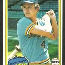 Seattle Mariners Jim Anderson 1981 Topps Baseball Card 613 nr mt