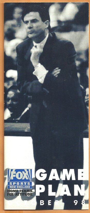 Boston Celtics Rick Pitino Cover Photo on 1998 Fox Sports Game Plan Schedule Brochure