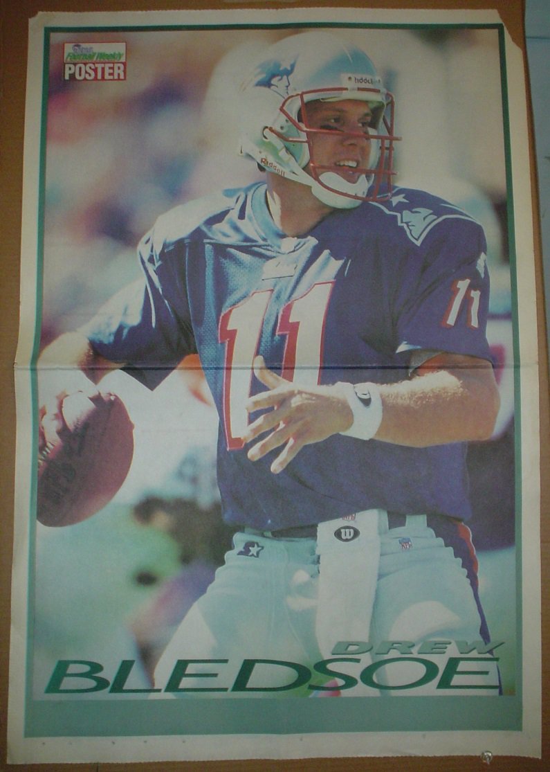 New England Patriots Drew Bledsoe 1995 Newspaper Poster