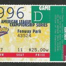 Boston Red Sox 1996 ALCS American League Championship Series Unused Ticket Fenway Park