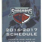 ECHL Charleston South Carolina Stingrays 2016 2017 Pocket Schedule