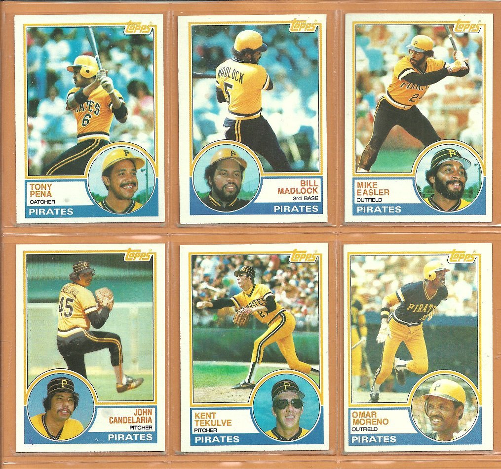 1983 Topps Pittsburgh Pirates Team Lot 18 Bill Madlock Tony Pena Kent Tekulve Mike Easler Johnny Ray