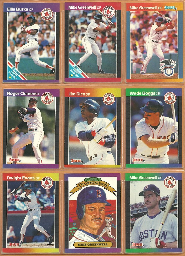 1989 Donruss Boston Red Sox Team Lot 28 Roger Clemens Wade Boggs Jim Rice Greenwell _