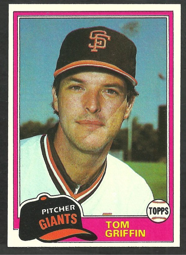 San Francisco Giants Tom Griffin 1981 Topps Baseball Card 538 nr mt