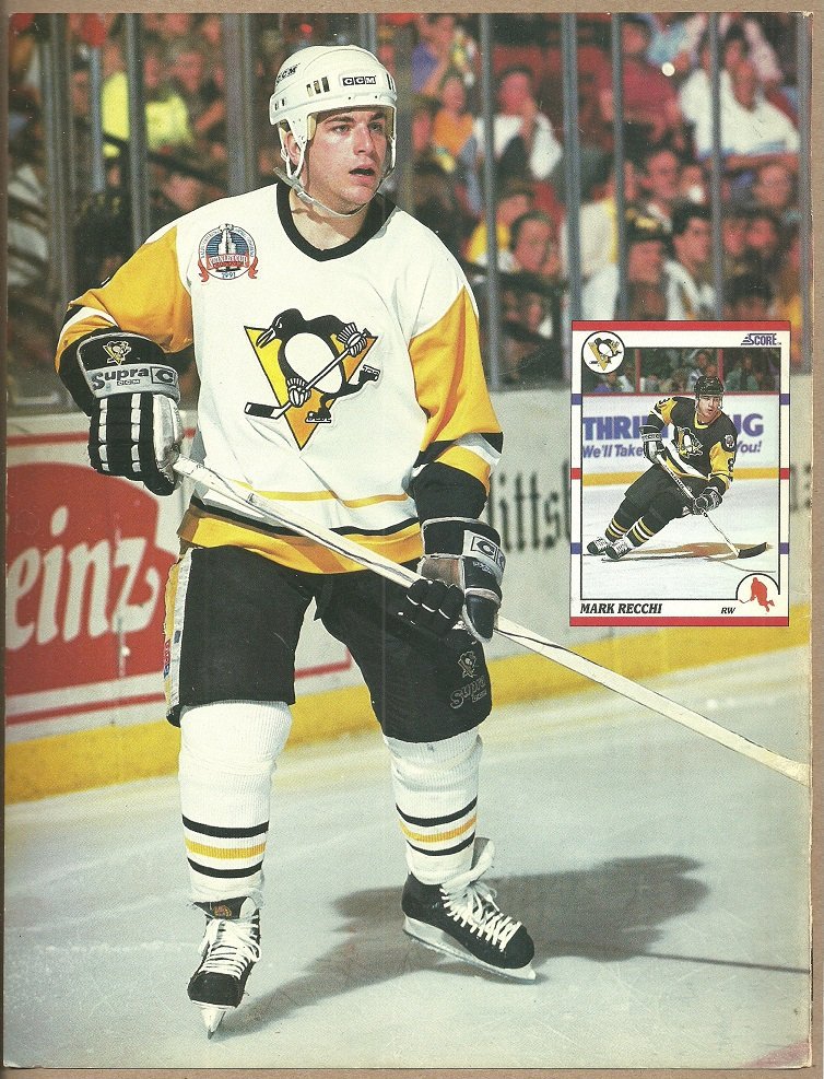 Montreal Canadiens Jean Beliveau Pittsburgh Penguins Mark Recchi 1991 Pinup Photos 8x10